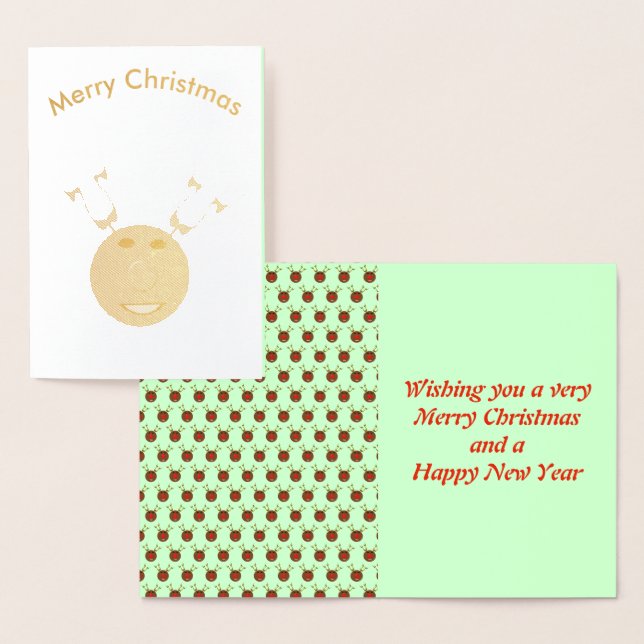 Cyber Christmas Reindeer Foil Card (Display)