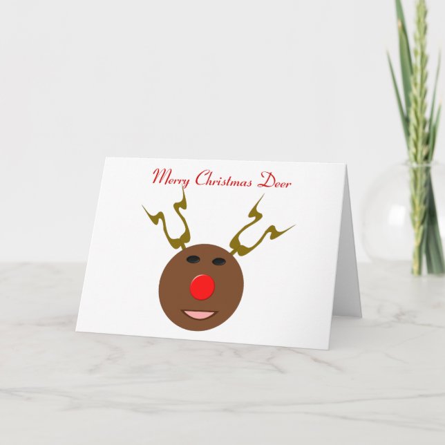 Cyber Christmas Reindeer Funny Card (Front)