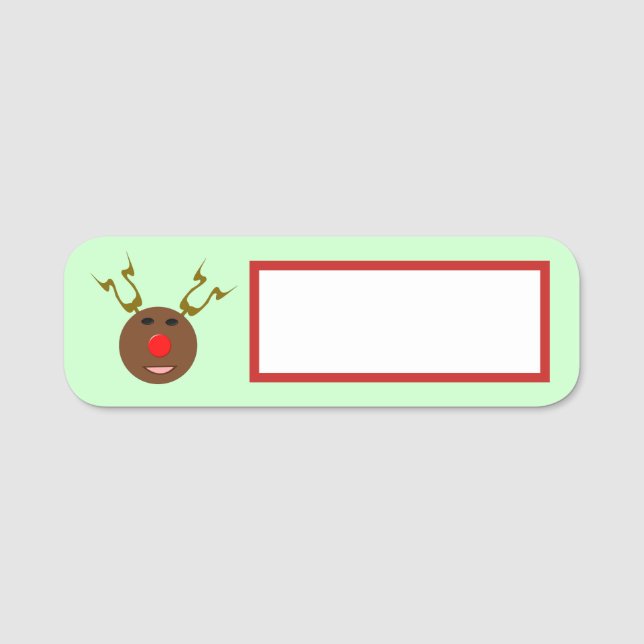 Cyber Christmas Reindeer Name Tag (Front)