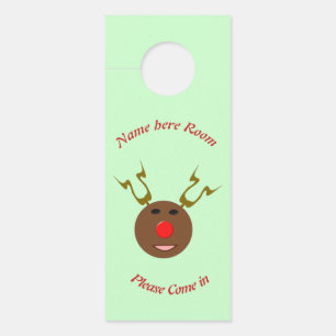 Cyber Christmas Reindeer Personalised Door Hanger