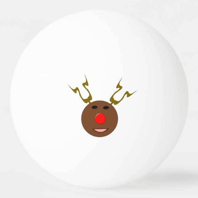 Cyber Christmas Reindeer Ping Pong Ball (Front)