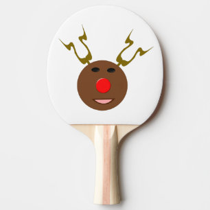 Cyber Christmas Reindeer Ping Pong Paddle