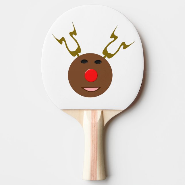 Cyber Christmas Reindeer Ping Pong Paddle (Front)