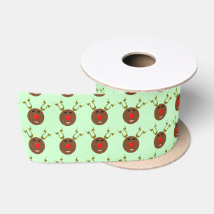 Cyber Christmas Reindeer Ribbon Satin Ribbon