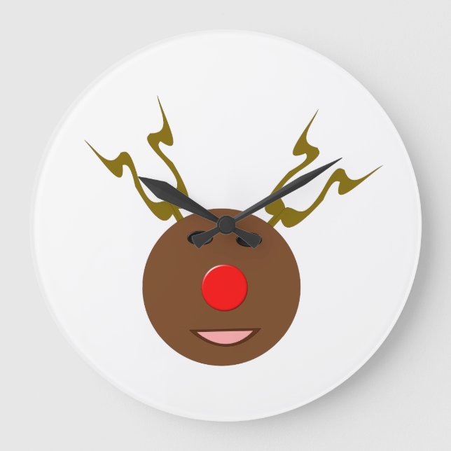 Cyber Christmas Reindeer Wall Clock (Front)