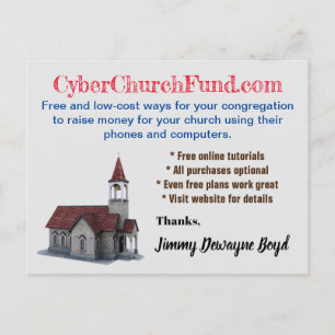 Cyber Church Fundraising  Postcard