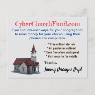 Cyber Church Fundraising  Postcard