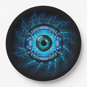 Cyber Circuit Eye Paper Plate