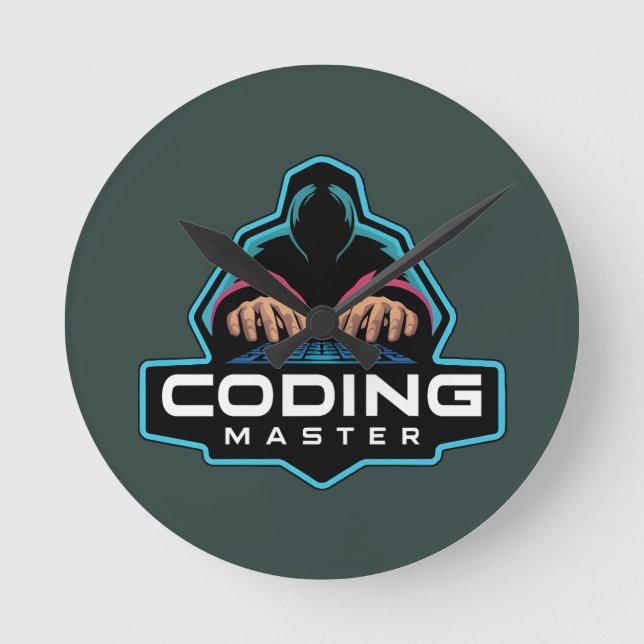 Cyber Coding Guru: Tech  Gifts Round Clock (Front)