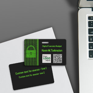 Cyber Conference & InfoSec Business - Lock & Code ID Badge