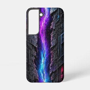 Cyber Crack Neon - Ultra Narrow Futuristic Samsung Galaxy Case