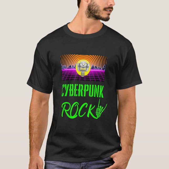 Cyber Cyberpunk Hard Rock Style For Cyber Rock Peo T-Shirt (Front)