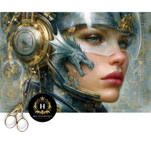 Cyber Dragon Warrior Woman Tissue Paper