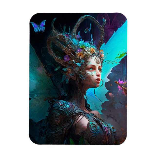 Cyber Fairy Fantasy Art Magnet (Vertical)