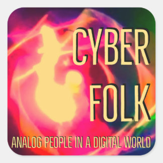 Cyber Folk Square Sticker