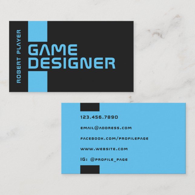 Cyber futuristic minimal business card (Front/Back)