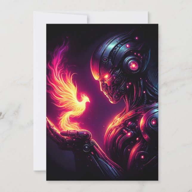 Cyber Futuristic Robot Phoenix Fire Spirit Announcement (Front)