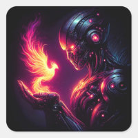 Cyber Futuristic Robot Phoenix Fire Spirit