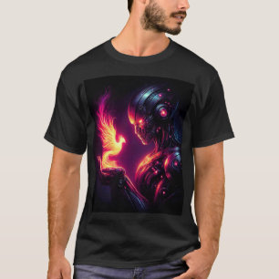 Cyber Futuristic Robot Phoenix Fire Spirit T-Shirt