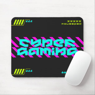 Cyber Gaming Cyberpunk Neon Futurist Tech Mouse Mat