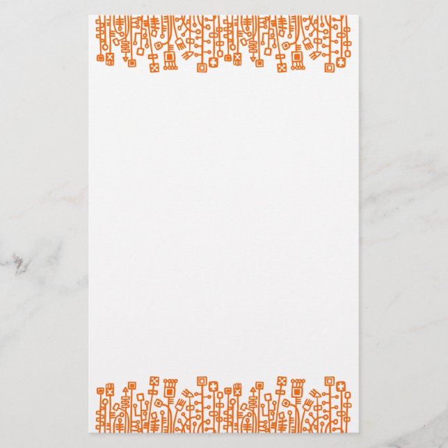 Cyber Garden - Orange Stationery (Front)
