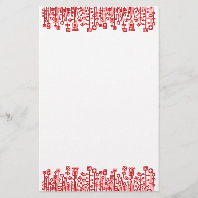 Cyber Garden - Red Stationery (Front)