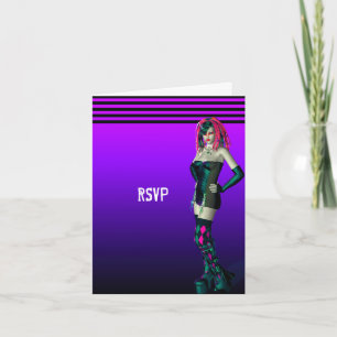 Cyber Girl Birthday RSVP Invitation