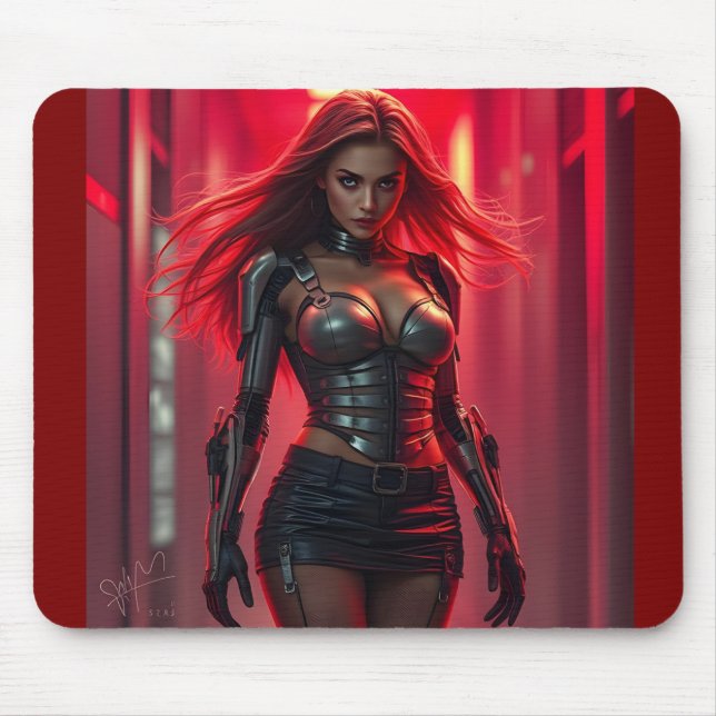 cyber-girl mouse mat (Front)