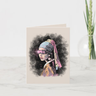 Cyber-Girl with a Pearl Earring Card