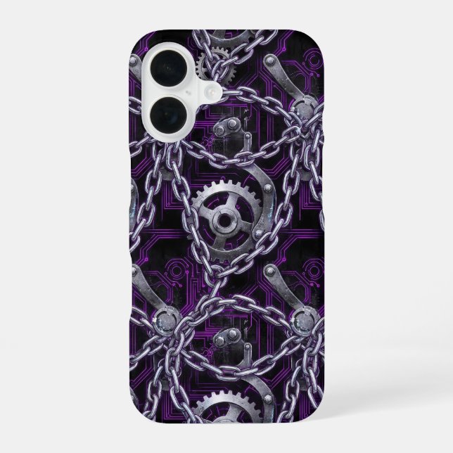 Cyber Gothic Chain Circuit Phone Case (Back)