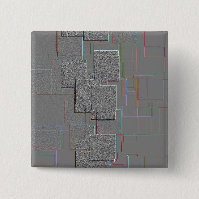 "Cyber Gothic" Geometric Art 15 Cm Square Badge (Front)