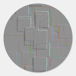 "Cyber Gothic" Geometric Art Classic Round Sticker