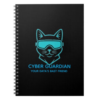 Cyber Guardian Neon Cat - Professional Tech & Codi Notebook