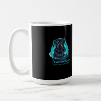 Cyber Guardian Rottweiler Blue Flame - High-Tech O Coffee Mug