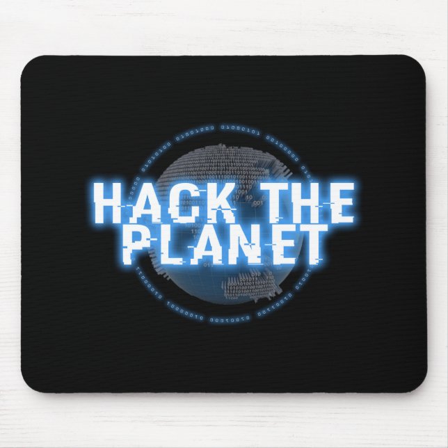 CYBER HACK THE PLANET computer, defcon, hack, hack Mouse Mat (Front)