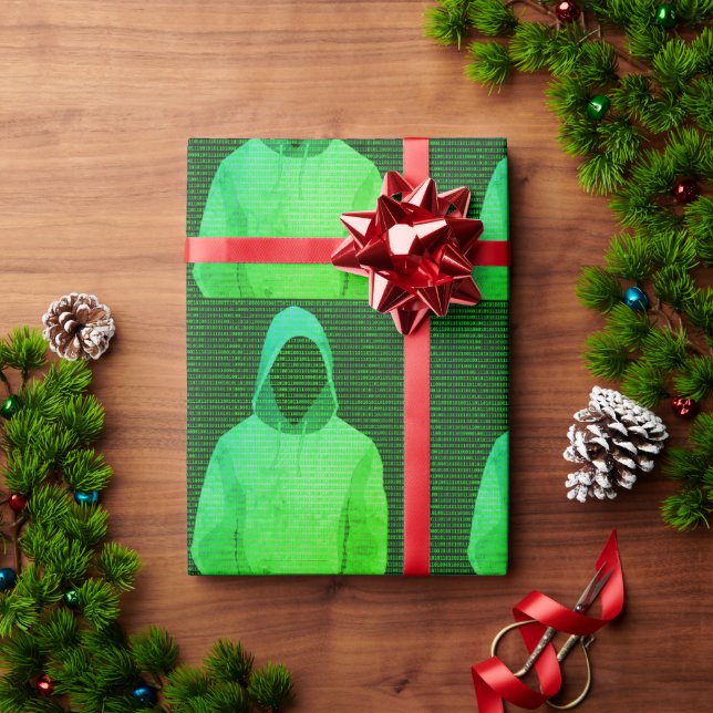Cyber Hacker - Digital & Computer Crime Fighter Wrapping Paper (Holiday Gift)