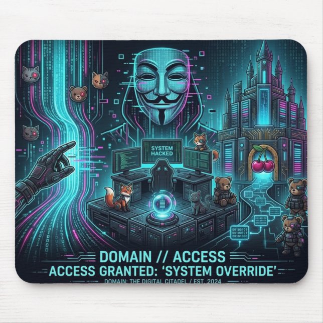 Cyber Hacker Vibes – Mouse Pad🖤 Mat (Front)
