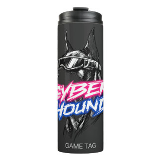 Cyber Hound Doberman Cyberpunk Thermal Tumbler - C