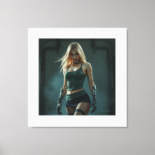 Cyber-Kriegerin der Zukunft – Stärke und Stil Canvas Print