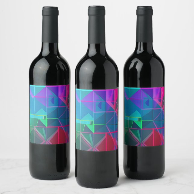 Cyber Lattice: A Spectrum of Light    Wine Label (Bottles)
