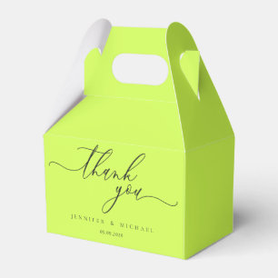 Cyber Lime Jet Black Brand Wedding Thank You Favour Box