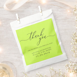 Cyber Lime Jet Black Formal Minimalist Wedding Favour Bags