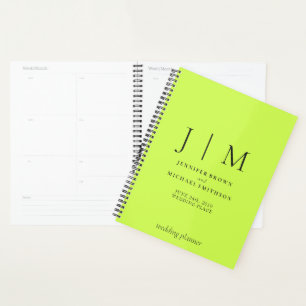 Cyber Lime Jet Black Formal Simple Day Wedding Planner