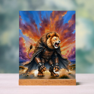 Cyber Lion of the Wastelands Acrylic Sign