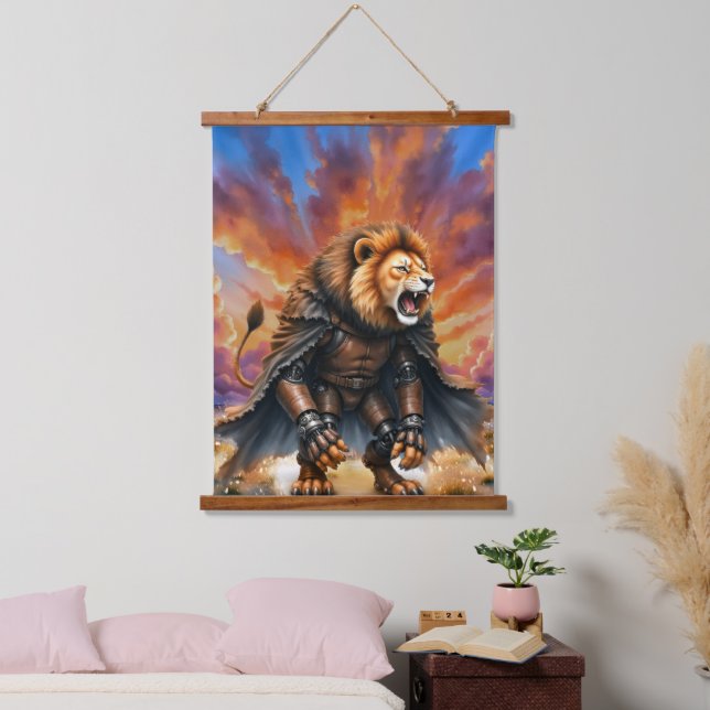 Cyber Lion of the Wastelands  Hanging Tapestry (Bedroom)