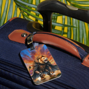 Cyber Lion of the Wastelands Luggage Tag