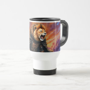 Cyber Lion of the Wastelands  Travel Mug