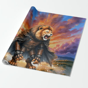 Cyber Lion of the Wastelands Wrapping Paper