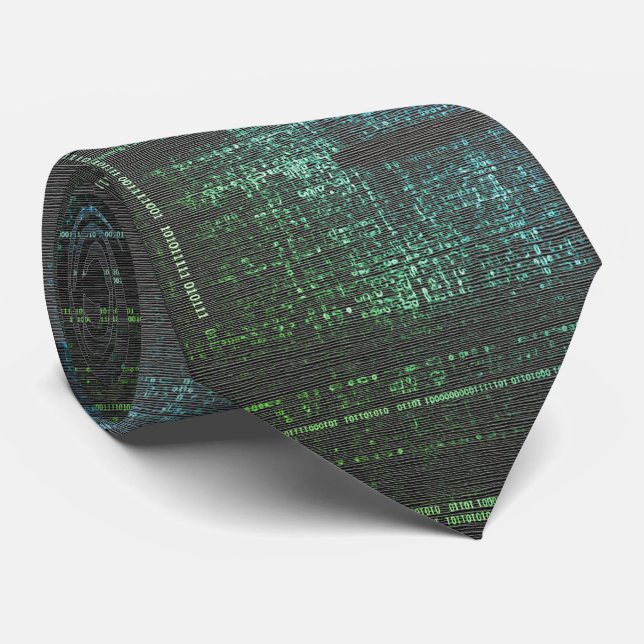 Cyber Matrix – Digital Code Tie (Rolled)