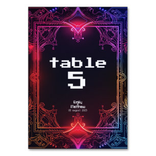 Cyber-Mediaeval Fusion Wedding Table Number